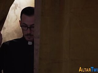 Catholic twink gets ass jizzed in